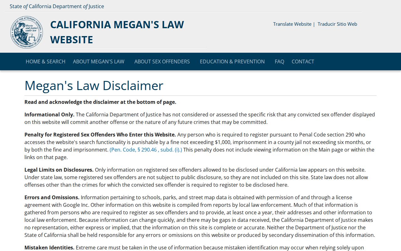 Santa Monica people search official safety registry