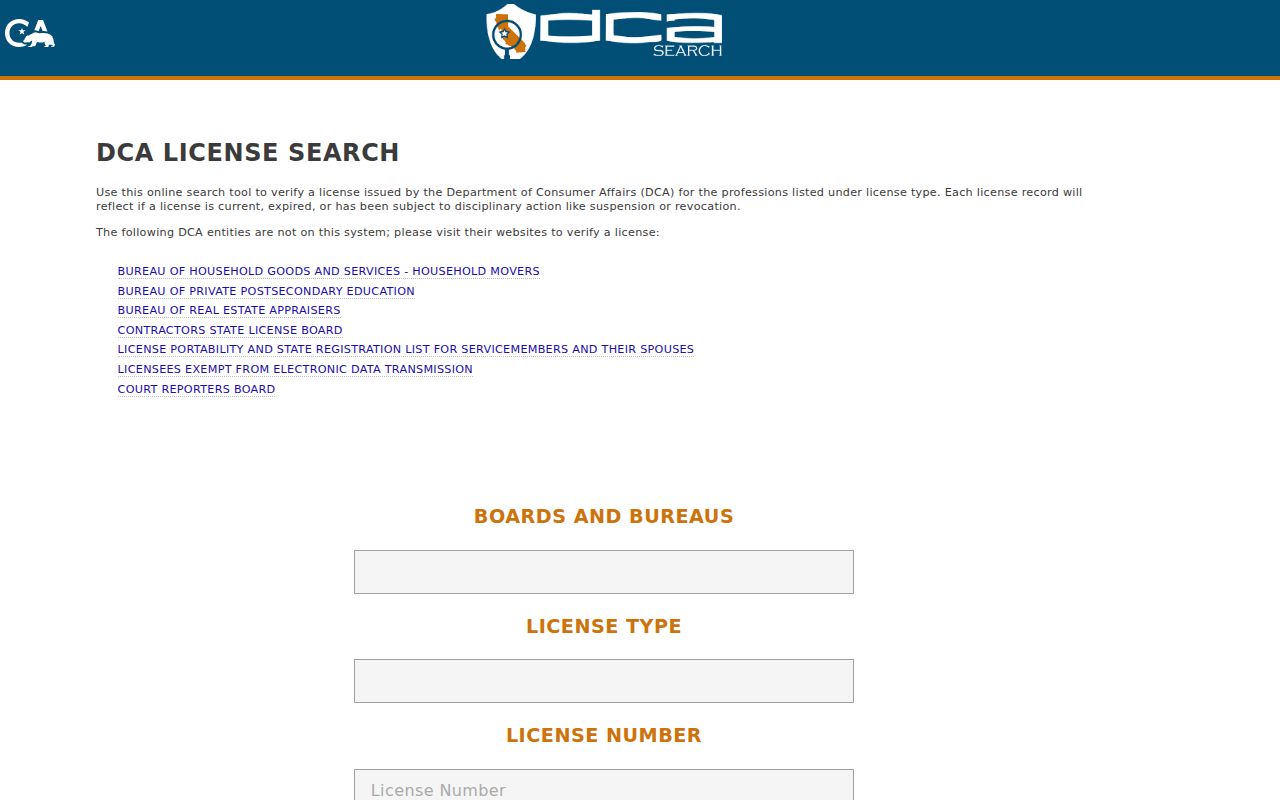 Santa Monica people search professional license records
