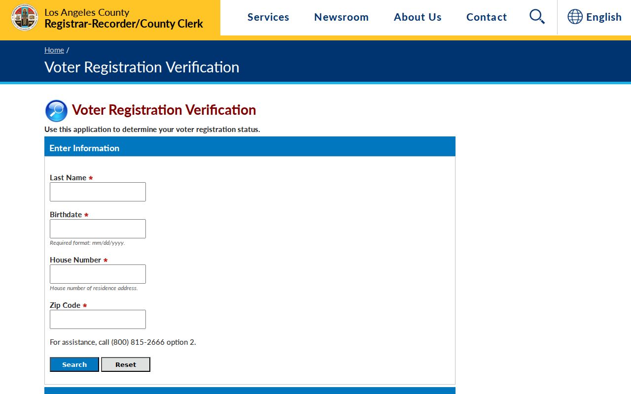 Santa Monica voter registration status lookup fields from Los Angeles County